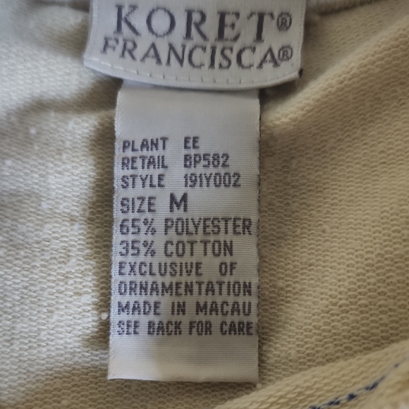 Koret Beige Cotton-Blend Top - Picture 4 of 4